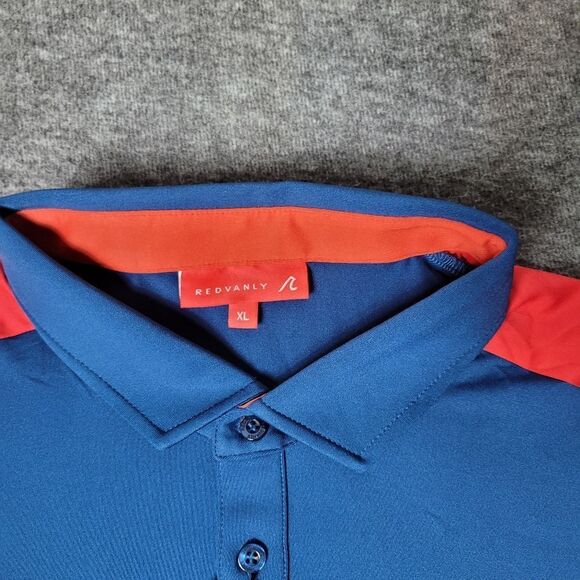Redvanly Evans Golf Polo Mens Size Xl Purepoly Tech  Admiral Blue Red New - Picture 2 of 11